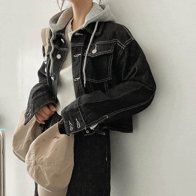 Pleated stitch Raw denim crop jacket setup recommendation