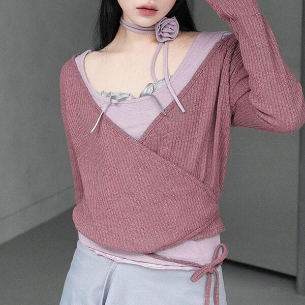 Shy hooded wrap cardigan