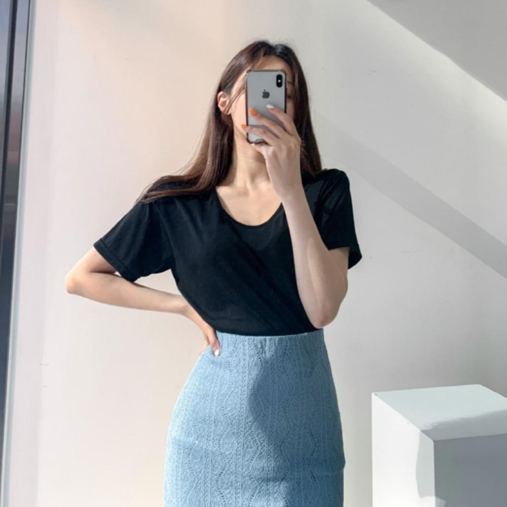 1+1 Domestic production, good feel, daily Loose-fit see-through round U-neck short sleeve t-shirt 8 colors
