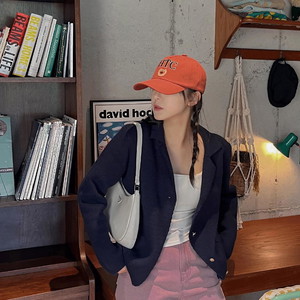 Vintage Coral Denim Ball Cap Y2K Celebrity Fit New Jeans Cap Lettering English Embroidery Four Seasons Daily Logo Cap Small Fit Cotton Hat