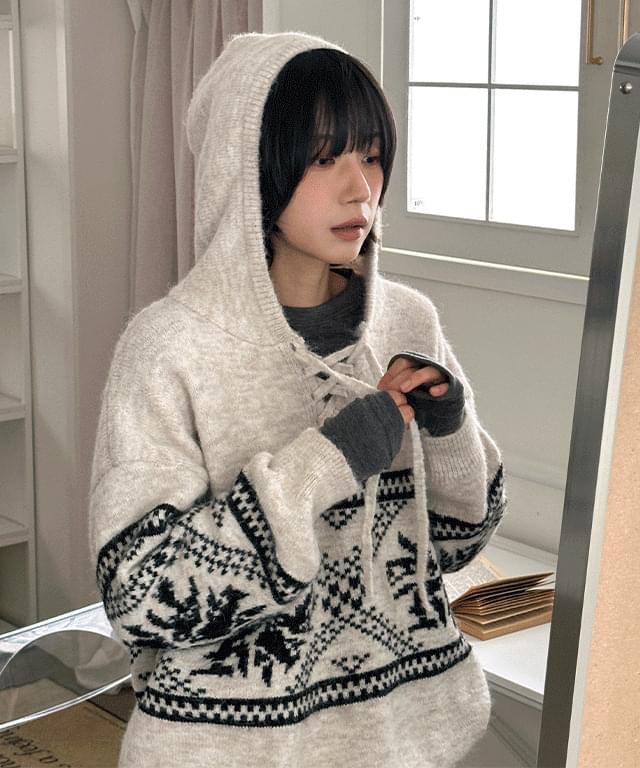 Carello Nordic Hooded Wool Knitwear - 3 colors