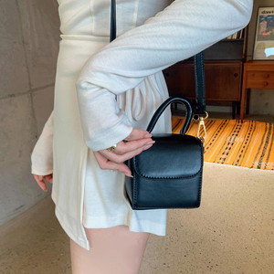 Simple plain square mini cross bag shoulder bag tote bag square handle daily look beginning of school look date look 5col