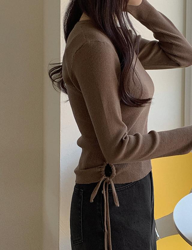 Ketney slit shirring Ribbed Knitwear 73960