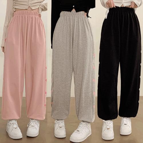 Spring clothes* Charis ribbon color combination printed banding jogger pants