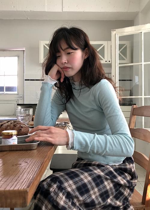 Liang pleated Turtleneck T-shirt