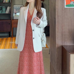 High-quality basic Boxy single Loose-fit jacket two-button long sleeve overfit standard blazer