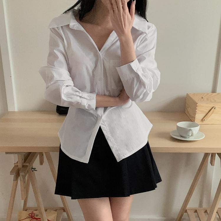 Exciting soft shoulder blouse Prua off-shoulder shirt blouse