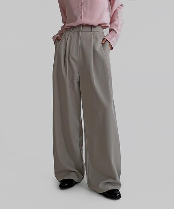Repsa Pintuck Twill Wide Slacks
