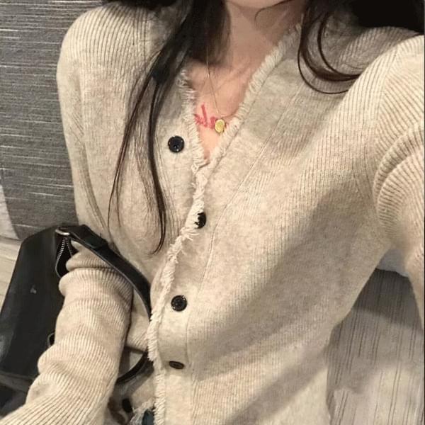 Terence V-Neck button cardigan - cd29541 (Ships Today)