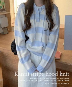 Kanni Striped Hooded Knitwear 