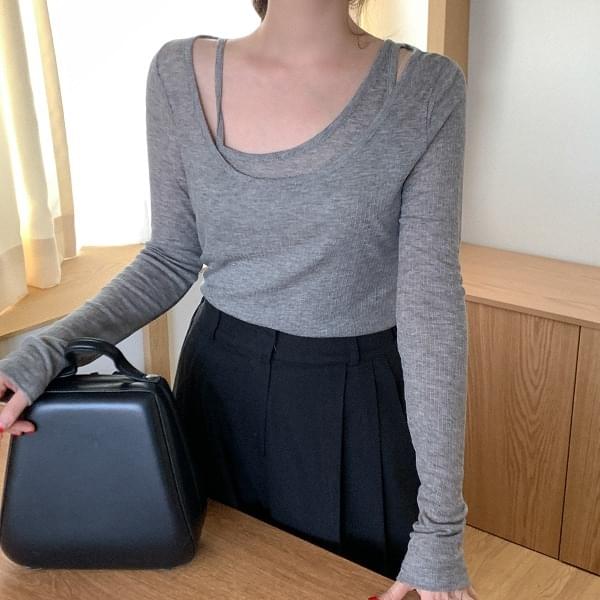Hafen Ribbed wool layered tee