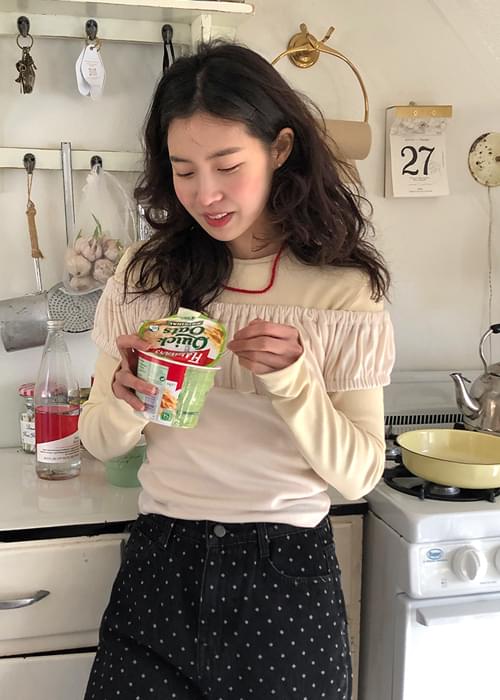 Meringue shirring banding t-shirt