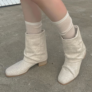 Wrinkle Layered Fashion Socks Slim Ribbed Wrinkled Gauze Ballet Core Knee Socks Stockings Long Spring Summer Foot Tose Leg Warmers White Gray Black