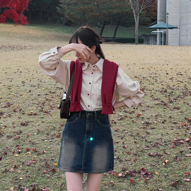 Millet corduroy pocket shirt