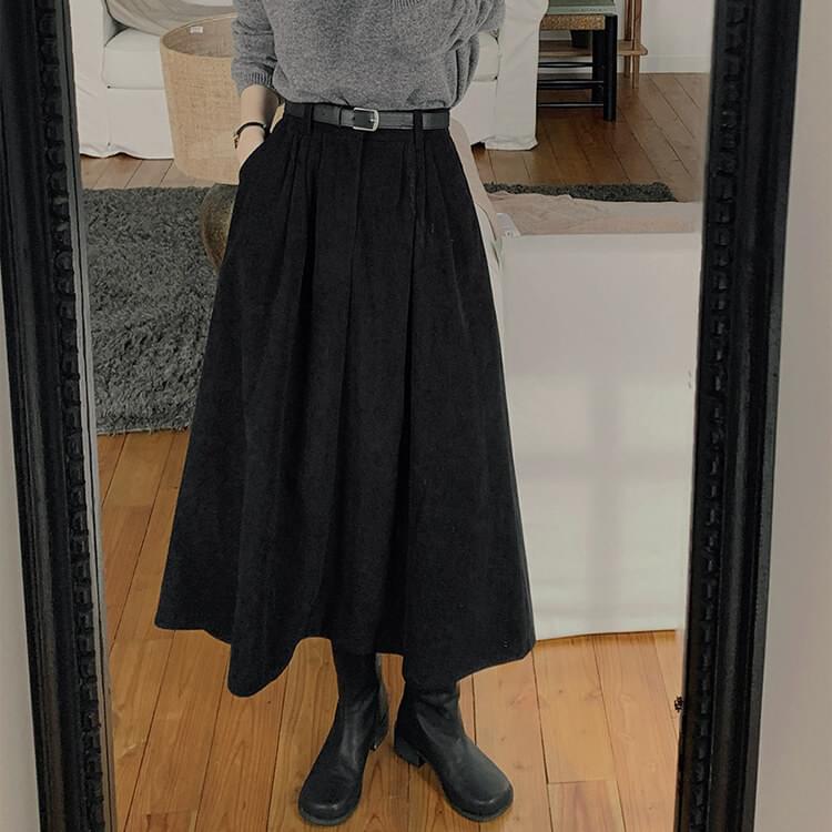 Maupin corduroy belted skirt