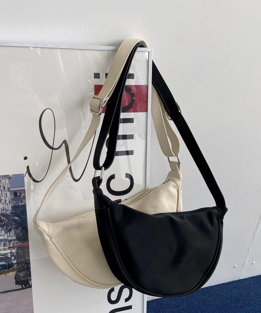 Charlotte Half Moon Nylon Casual Hobo Bag Crossbody Bag 2 color (Ships Today)