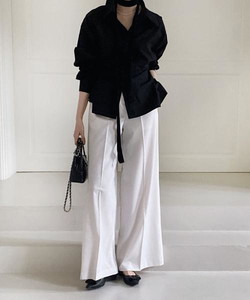 Elegant modern basic wide thong slacks pants