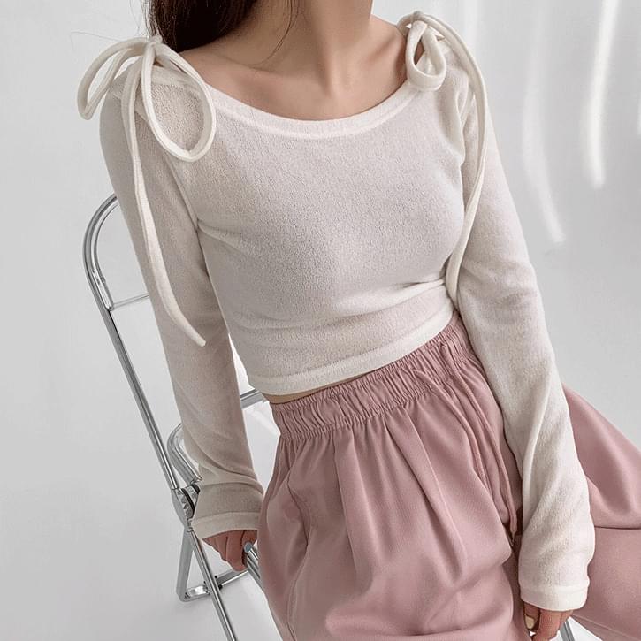 Lip ribbon cropped t-shirt