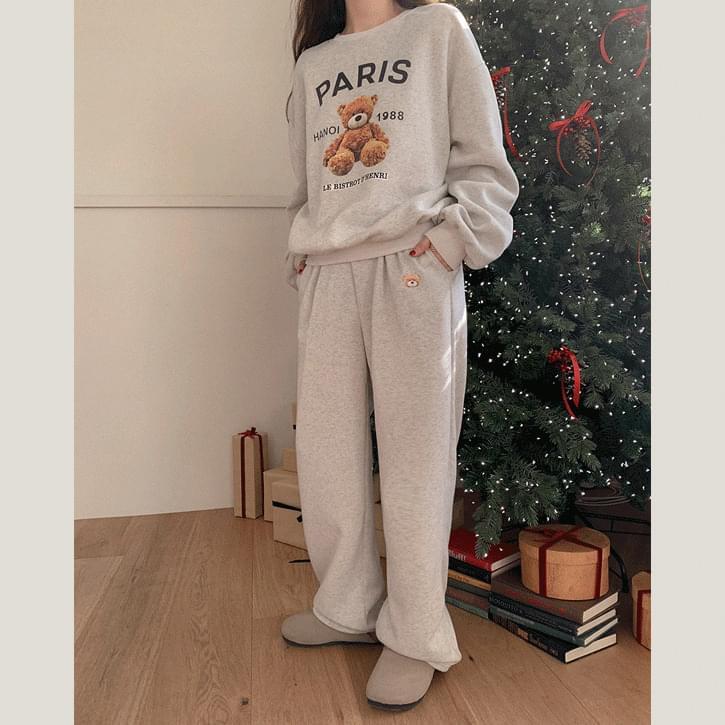 Gomgom Fleece-lined Sweatshirt& two-way pants set (Ships Today)
