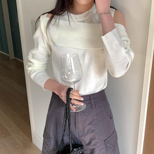 Muine shoulder slit Knitwear
