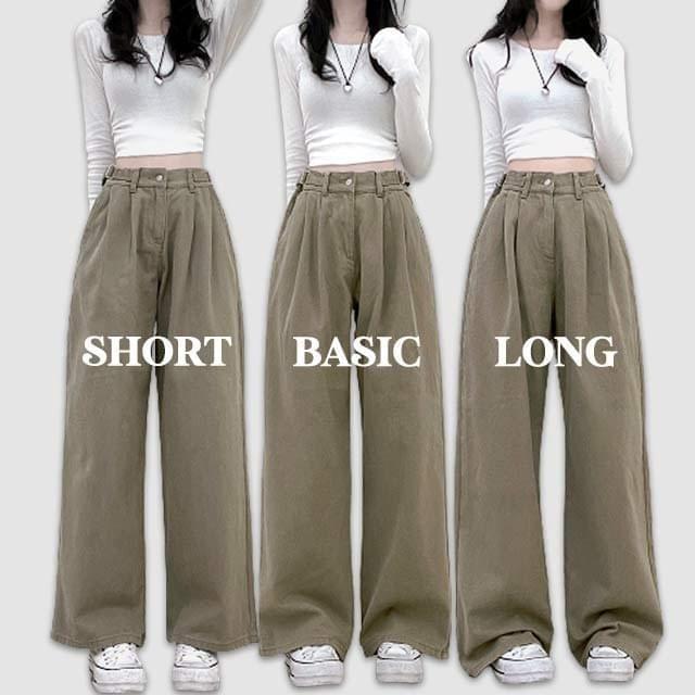 Fall pants~2XL Bijo two pin tuck cotton wide long pants 长裤