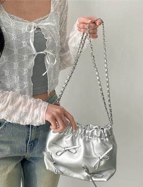 Latori body chain bag basic bag ribbon bag chain bag chain bag mini bag shoulder bag cross bag ballet core look Y2K