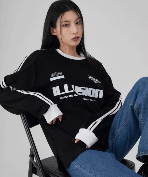 Illusion sideline long t-shirt black