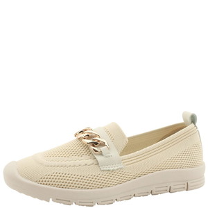  Knitwear Spandex chain soft slip-on loafers beige