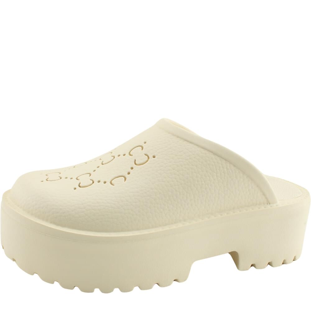 EVA full heel height-elevating jelly slippers bloafers beige