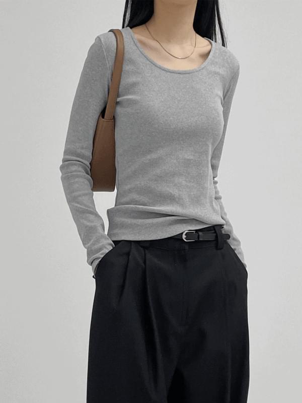 T-N Ribbed U-neck t-shirt