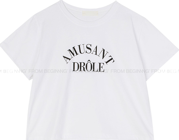 Amuse semi-crop short sleeve t-shirt