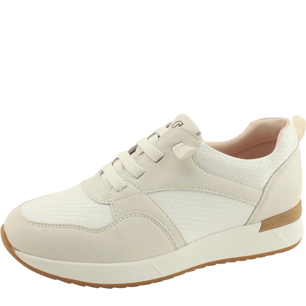 Cowhide snakeskin two-tone low-top sneakers beige