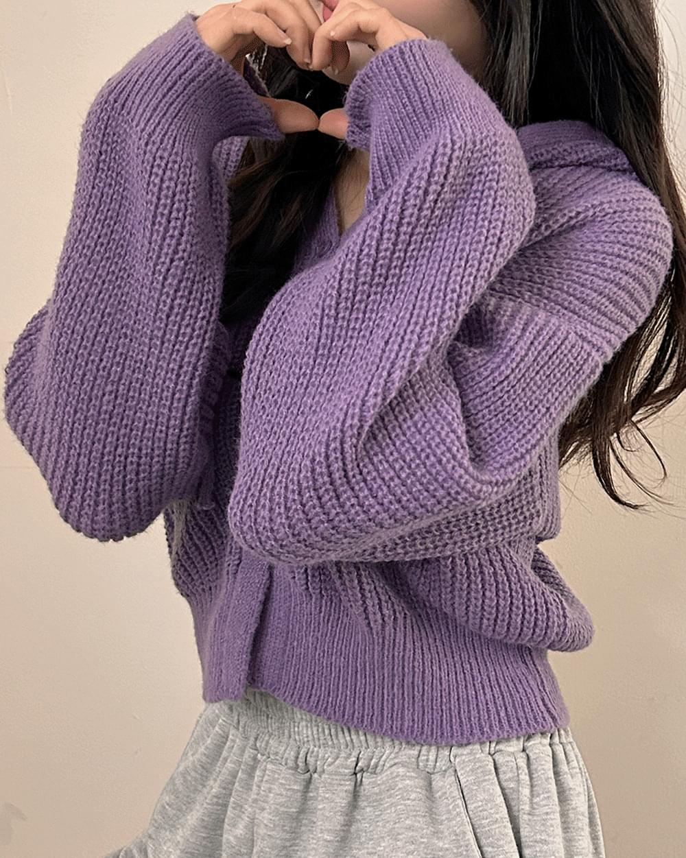 Roet Spring Hatchi Button Hood A-line Fit Knitwear Long Sleeve Cardigan