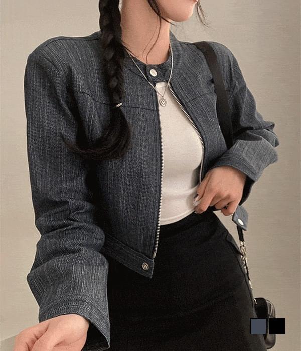 Spring girl Raw denim biker rider jacket
