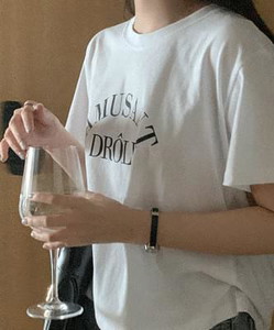 Fighting lettering cotton crop tee