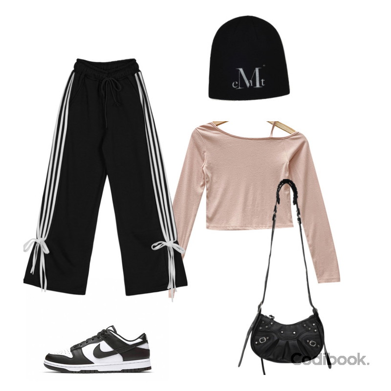 Dayroze 웨어 오프 슬릿티 (5color),porterna 피스 기모 라운지 팬츠,MUCENT MUCENT SIGNATURE BEANIE (BLACK)등을 매치한 코디