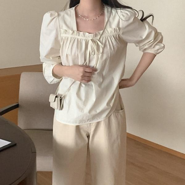 Konitz frill cotton blouse