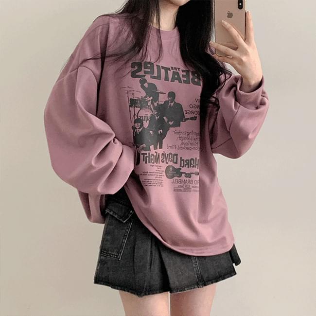 Bandy Loose-fit lettering printed long sleeve t-shirt