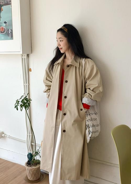 Hearts single long trench coat
