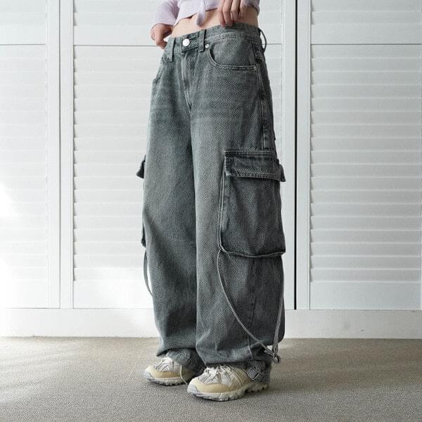 Deep cargo denim pants