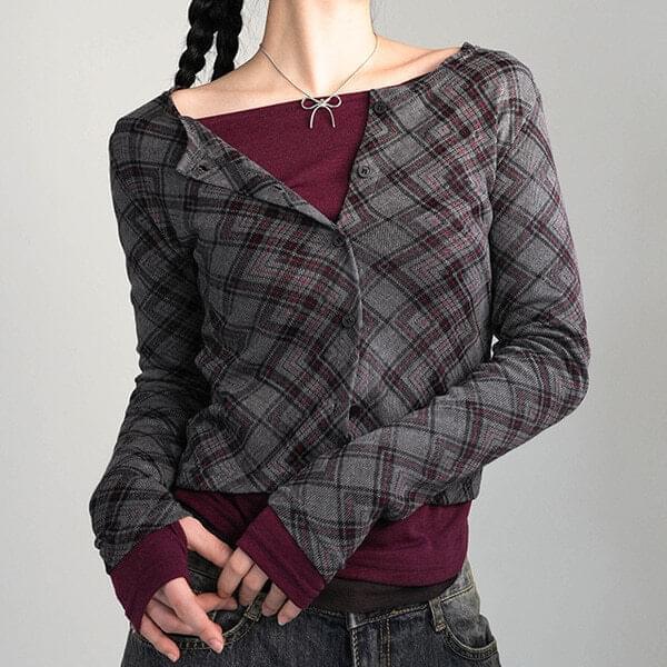 Rainbee check cardigan (Ships Today)
