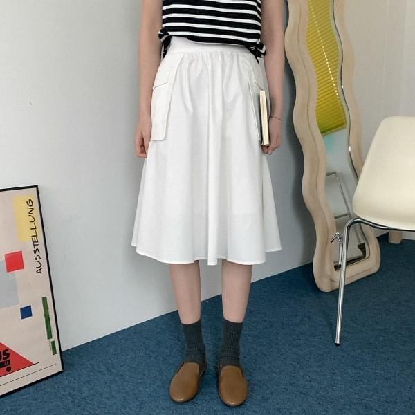 Mary's Cotton Cargo Midi Skirt