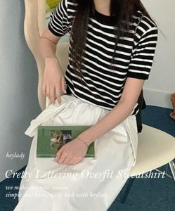 Ifnal Striped Short Sleeve Knitwear 