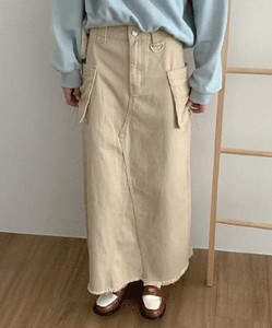 Pyro cotton cargo long skirt