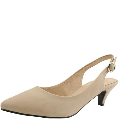 Domestically produced stiletto heel slingback mid-heel shoes 5cm beige 220 230 size