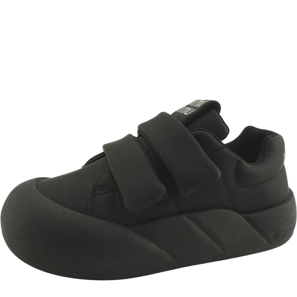Volume squeak strap sneakers 5cm black