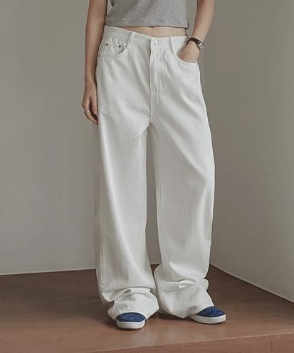 Mien Cotton Side Pintuck Wide Pants