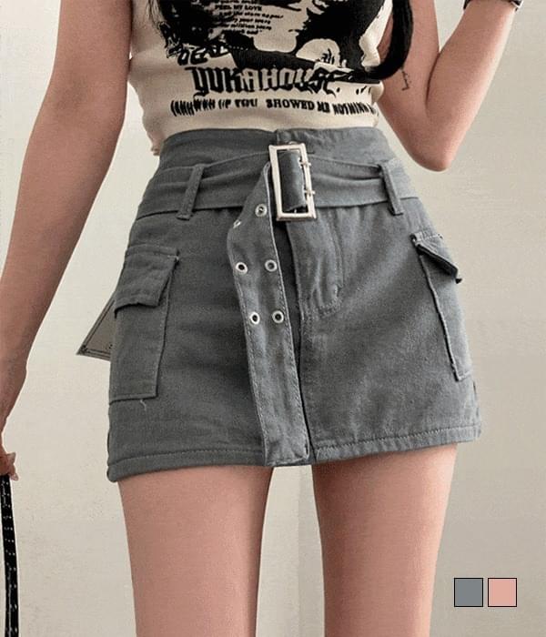 유니크컬러, 칸터 Y2K 포켓 미니 카고 스커트