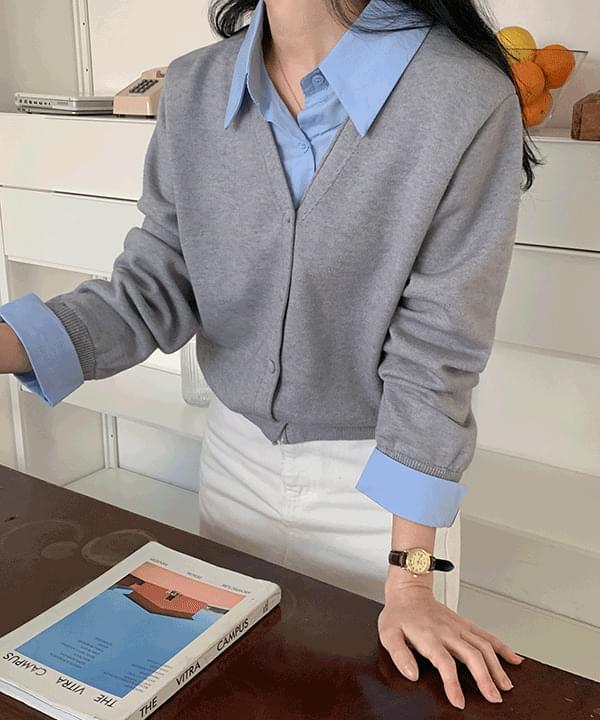 Elinder Shirt Layered Cardigan -3color