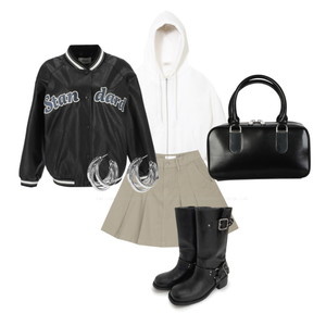 Ootd,Dailyfashion,Student,Trendy,Coat,Warm,Autumn,Summer,Spring,Springoutfits,Y2K,Basic,Jacket,Varsityjacket,Skirt,Zip-up,earrings,hoop,Boots,Bag,Balletcore,Comfy,Style,Top,Bottom,가을,겨울,데이트,데일리,블라우스,유니크,캐주얼,스니커즈,톤온톤,페미닌 코디